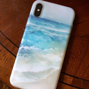 Cell phone cover beach scene for Apple iPhone X.